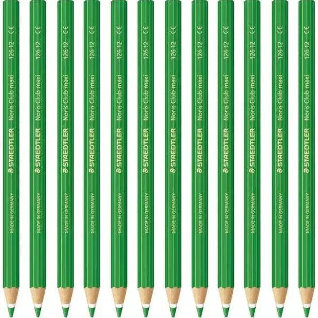 NEW Staedtler 126 12-5 Noris Club Maxi Learner Coloured Pencils Green Pack 12