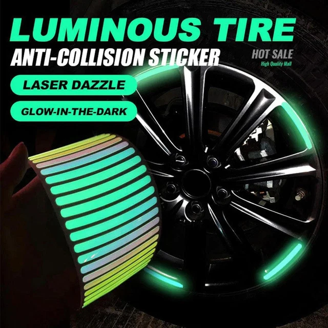 Automotive Reflektierender Radnabenaufkleber Leuchtender Reifen-Antikollisionsaﻬ