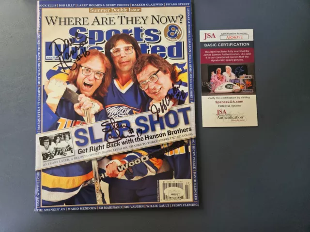 Hanson Brothers Slap Shot Signed 7/2/07 Sports Illustrated Magazine - JSA COA