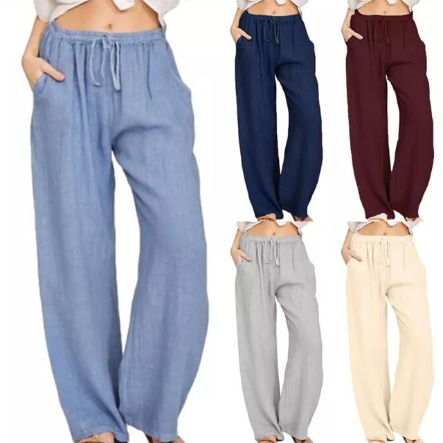 ' Pantalon Palazzo En Coton Et Lin Pour Femme .