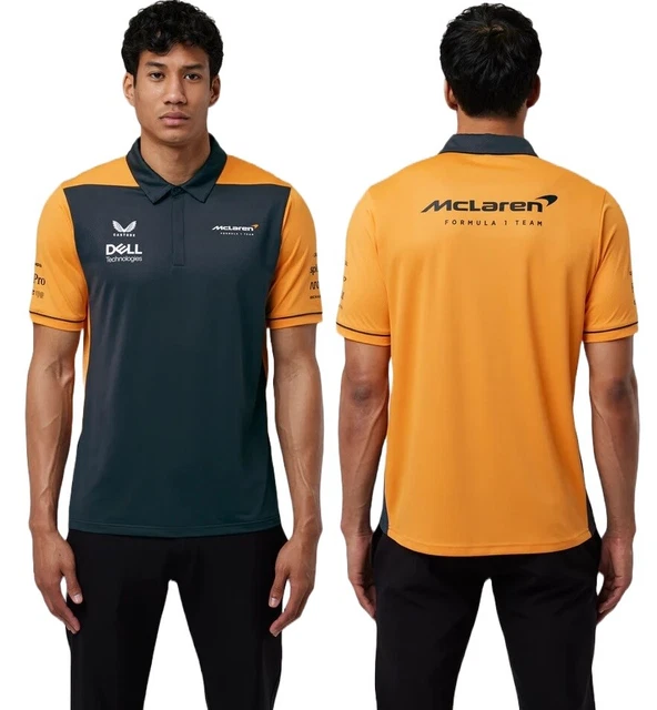 Polo Uomo Formula Uno 1 McLaren Team Mans NUOVA! Grigio e papaia