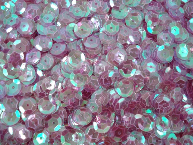 Sequins Cup 10mm Dusty Pink Transparent AB 20g Dance Bead Craft FREE POSTAGE
