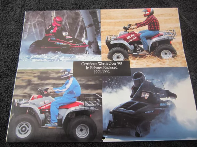 Polaris Snowmobile 1991 1992 Sales Brochure Calendar ATV  UNUSED