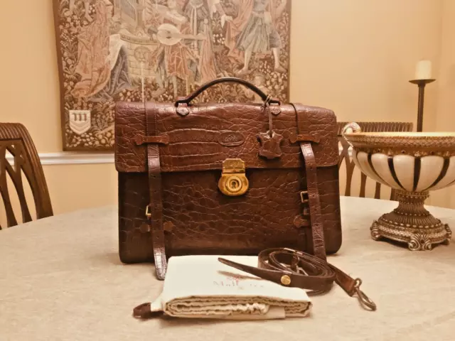 MULBERRY  Vintage  Brown Congo  Leather  Briefcase / Messenger Bag -  ENGLAND