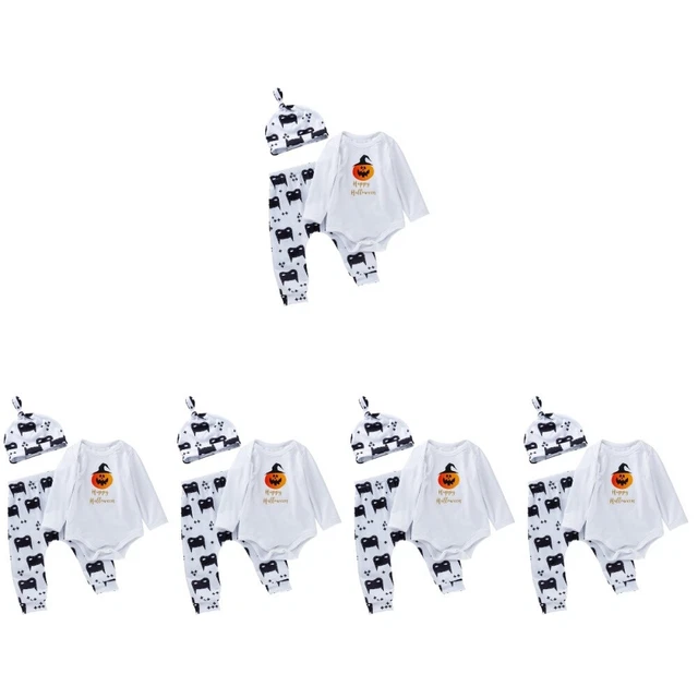 5 set Halloween costumi abiti zucca per bambini vestiti festa in costume d