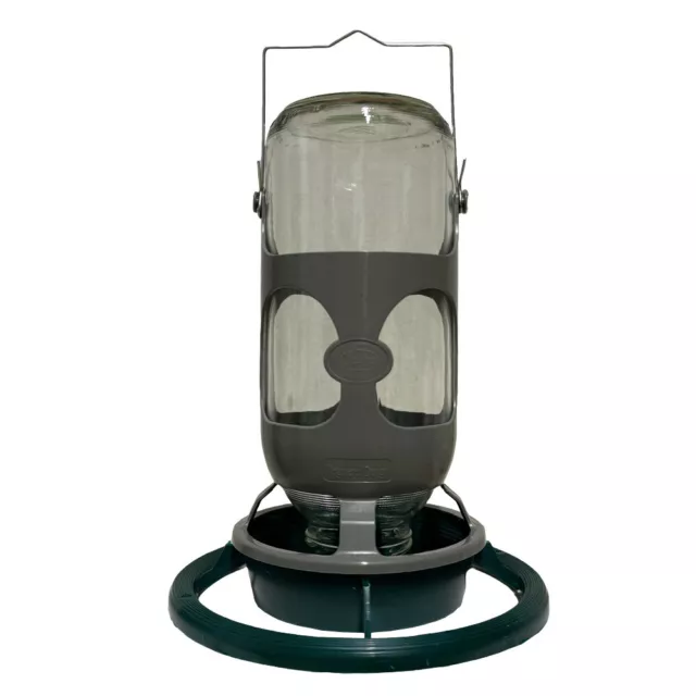 Volierentränke 1 Liter recycelt grün - Wassertränke Tränke Vögel - Glaseinsatz