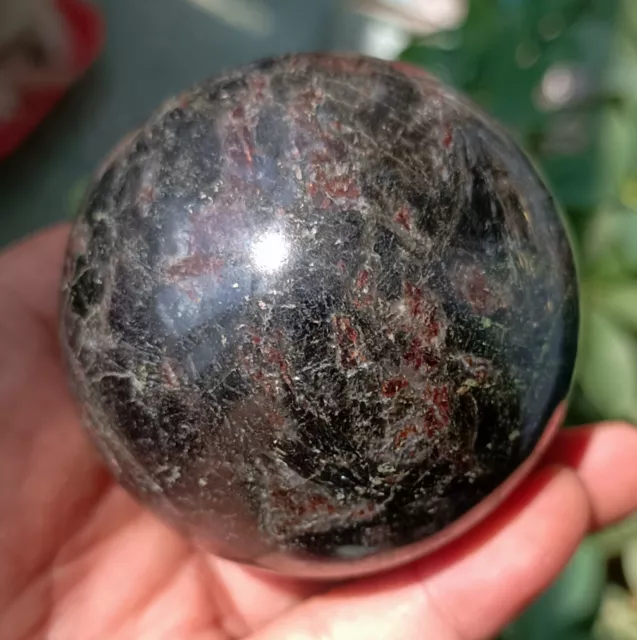 433g NATURAL PRETTY  Astrophyllite  QUARTZ CRYSTAL SPHERE BALL HEALING 2