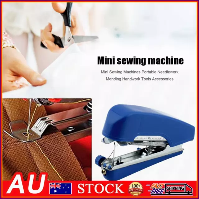 Handheld Sewing Machine Portable Quick Repairs Sewing Accessories (Blue)