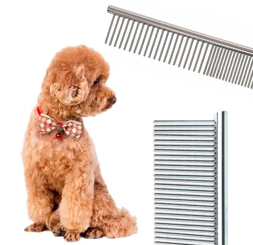 Pet Puppy Dog Cat Metal Double Row Teeth Brush Grooming Hair Comb Fur Rake