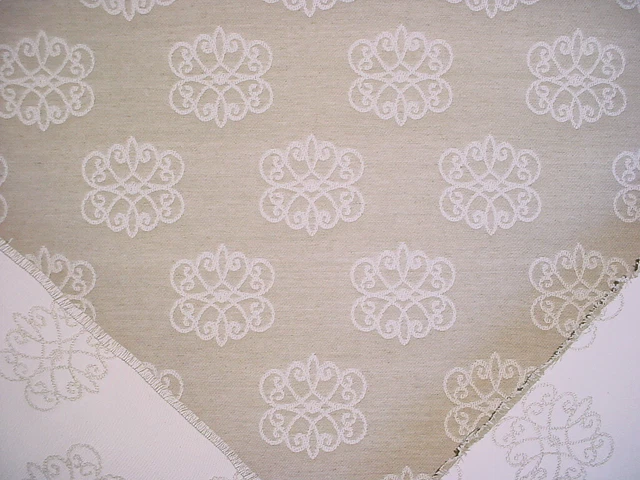 10-7/8Y Lee Jofa Kravet Linen Beige Celtic Scroll Damask Upholstery Fabric 3