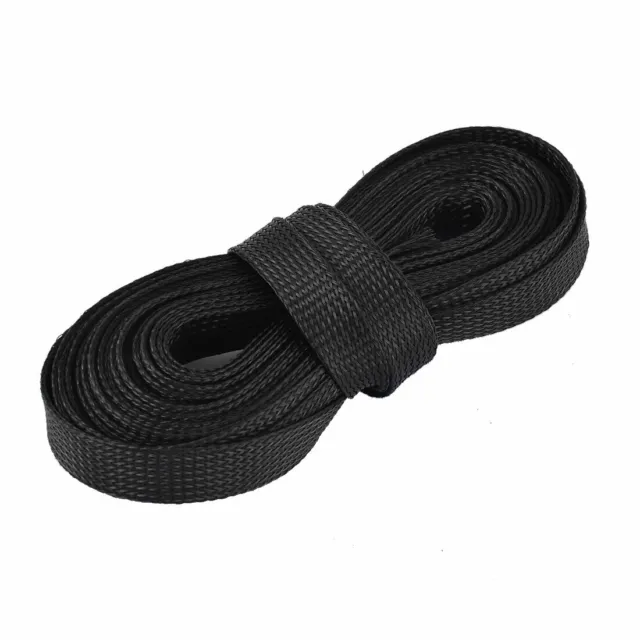 Sleeving nylon tressé extensible câble fil Garnissage manches Noir 6,8Mx16mm