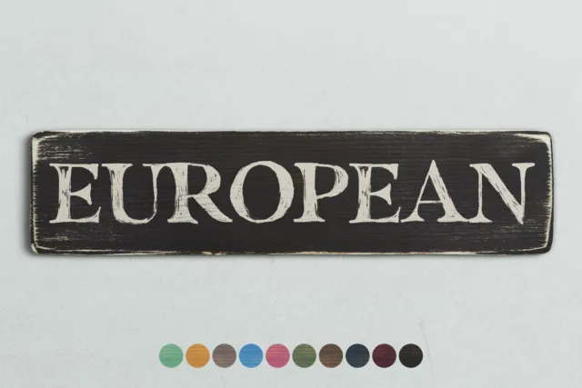 EUROPEAN Vintage Style Wooden Sign. Shabby Chic Retro Home Gift