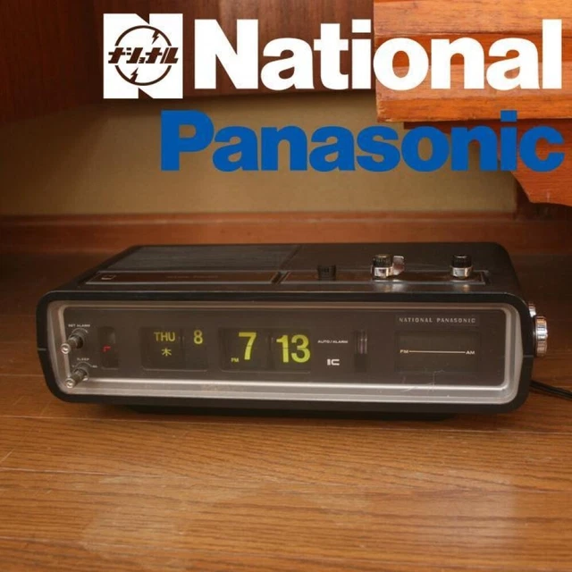 National Panasonic FLIP CLOCK Radio Date Alarm RC-707S VINTAGE JAPAN Space Age