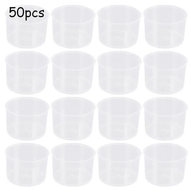 50pcs 10ml Plastique Transparent Mesure Tasse Cruche Cuisine Liquide Béchers Au