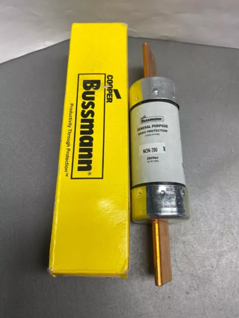 New Bussmann Buss NON-200 Amp Fuse One-Time Fuse 250 Volts NEW LOOK NIB