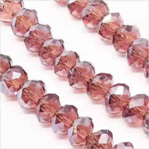 Lot de 20 Perles à Facettes Rondelles en cristal 6x4mm Améthyste