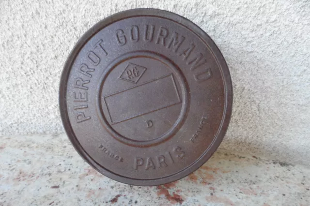 ancienne Boite publicitaire biscuit en tôle PIERROT GOURMAND FRANCE PARIS   P.G.