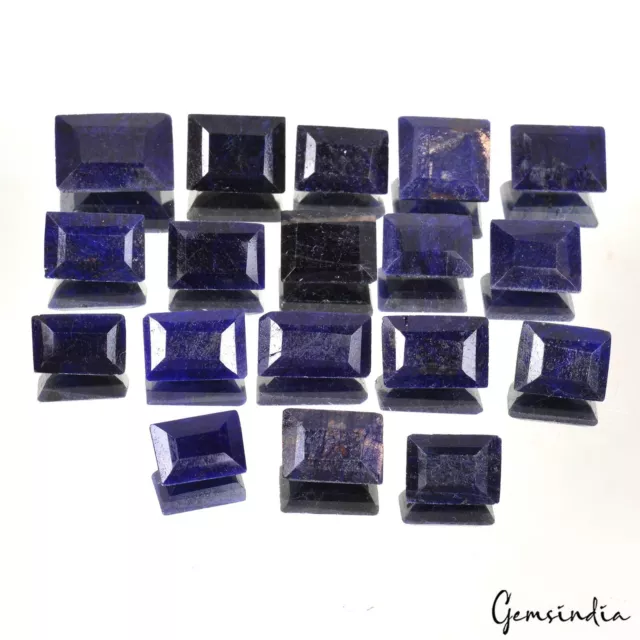 250 Cts/18 Pcs Natural African Blue Sapphire Baguette Cut Loose Gems For Jewelry