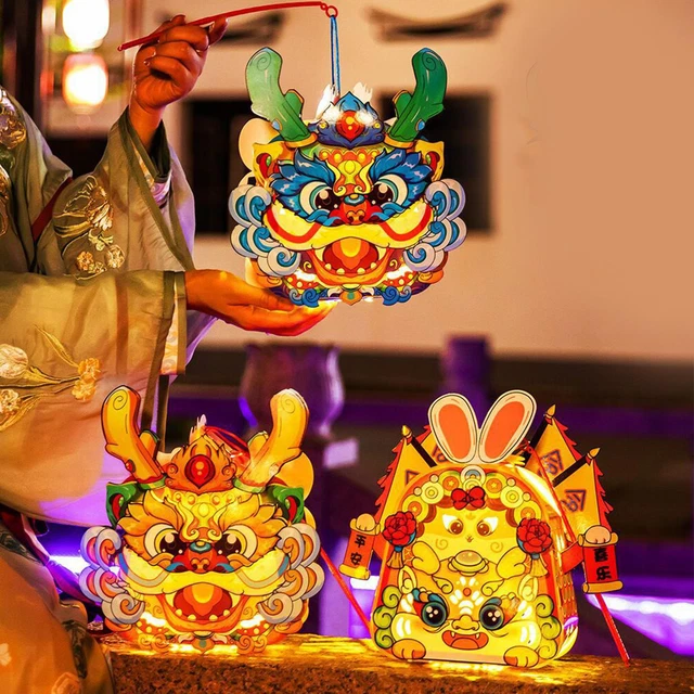 DIY CHINESE NEW Year Paper Lantern 2024 Dragon Year Lanterns Material