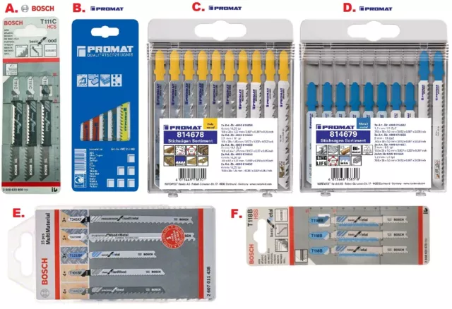 BOSCH & PROMAT Stichsägeblatt Sortimente Holz Metall Kunststoffe Multi Material