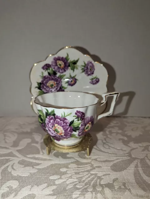 Vintage Salisbury "Eventide" Bone China England Teacup And Saucer Set