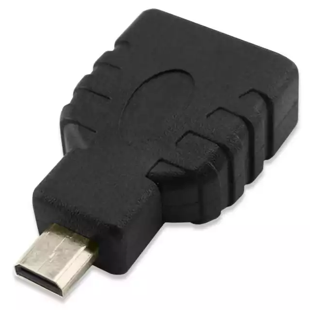 Adaptador de HDTV 1.4 a Micro HDTV Type D H/M 1080p para Camaras de Accion Negro