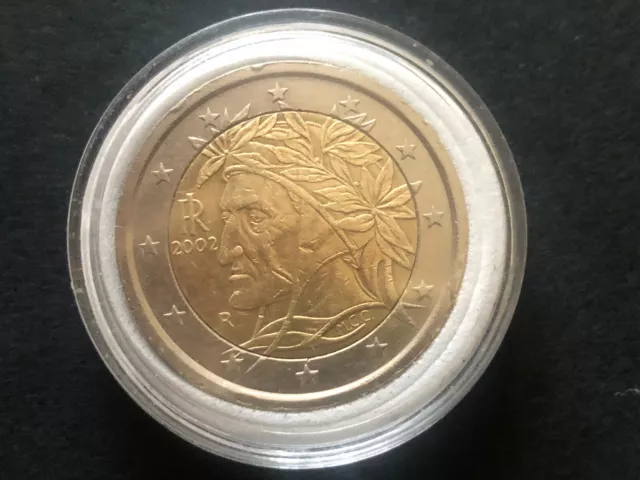 pièce de 2 euros 🇮🇹 Italie rare 2002 dante alighieri.
