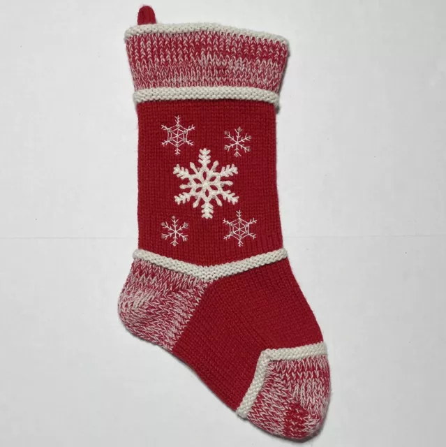 Jingles & Joy 18” Red/White Knit Snowflakes Christmas Stocking