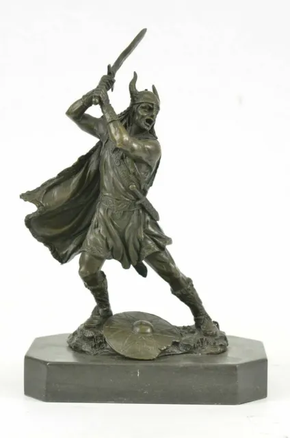 European Finery Bronze Norse God Thor with Sword Statue Sculpture Viking DEAL NR
