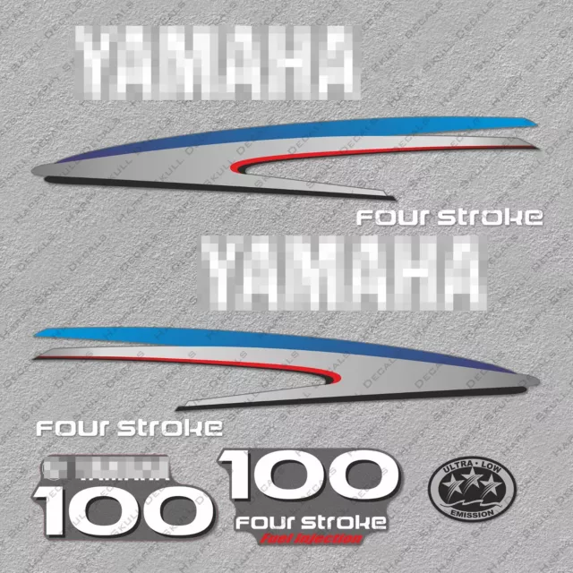 Yamaha 100HP Four Stroke Outboard Engine Decals Sticker Set reproduction 100 HP