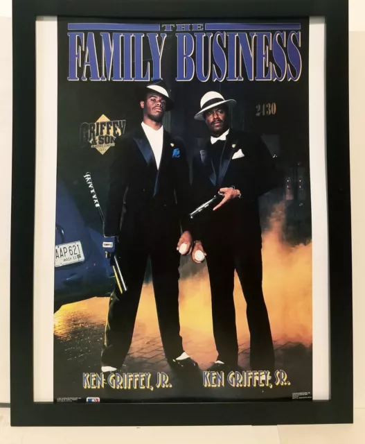 Ken Griffey Sr & Jr Mariners Costaco Brothers 8.5x11 FRAMED Print Vintage Poster