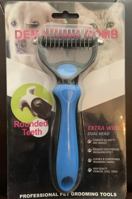 Dog Brush / Comb for Shedding Dematting - Pet Grooming Hair Undercoat Rake