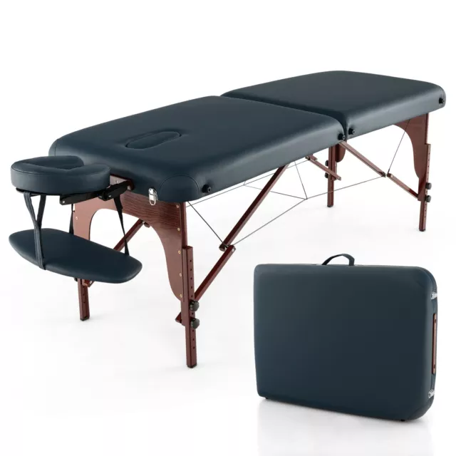 Portable Folding Massage Table Height Adjustable Massage Bed with Face Cradle