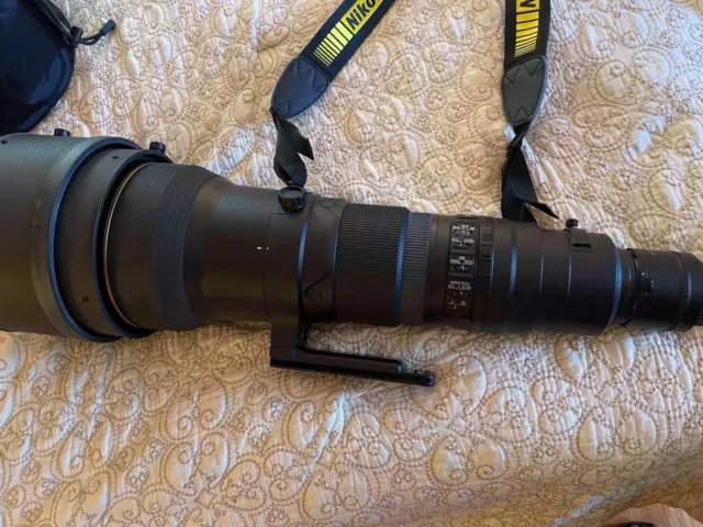 Nikon AF-S NIKKOR 600mm f/4G ED VR Telephoto Prime Lens w/2x convert, case+ EUC