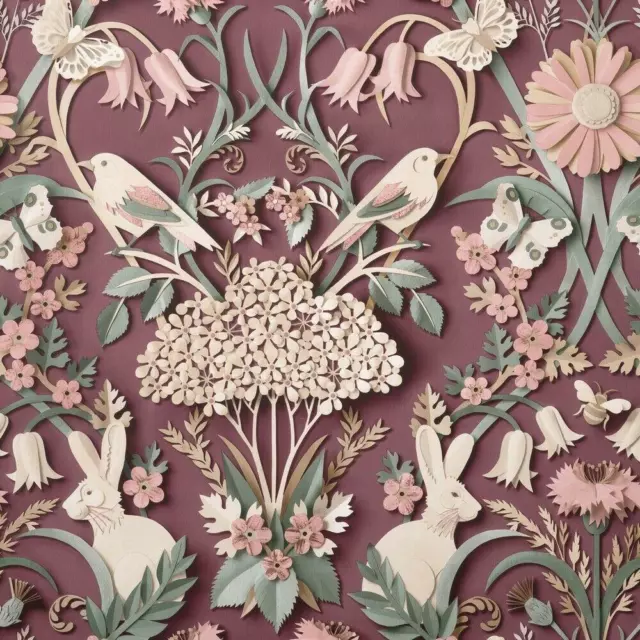 Fine Decor Rabbit Butterfly Luxury Woodland Paste The Paper Plum Wallpaper