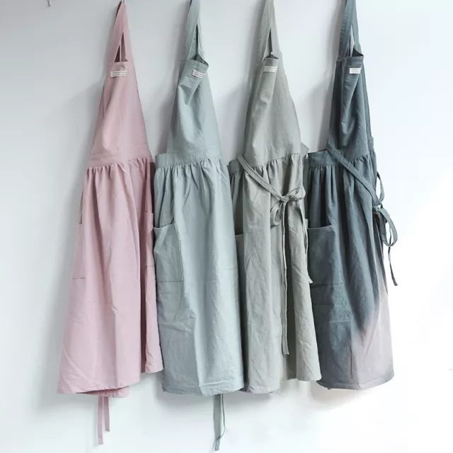 Abito da cucina fiorista casa donna senza maniche Pinafore lino cotone carino