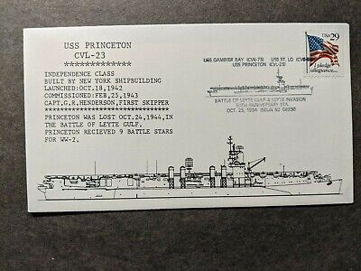 USS PRINCETON CVL-23 Naval Cover 1994 SUNK WWII Cachet USS ST. LO CVE-63