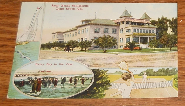 Long Beach Sanitarium Long Beach California Postcard 1912 B6