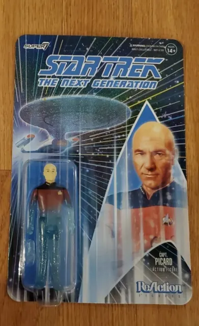 Star Trek Next Generation ReAction Super7 Glitter Transporter Picard - Exclusive