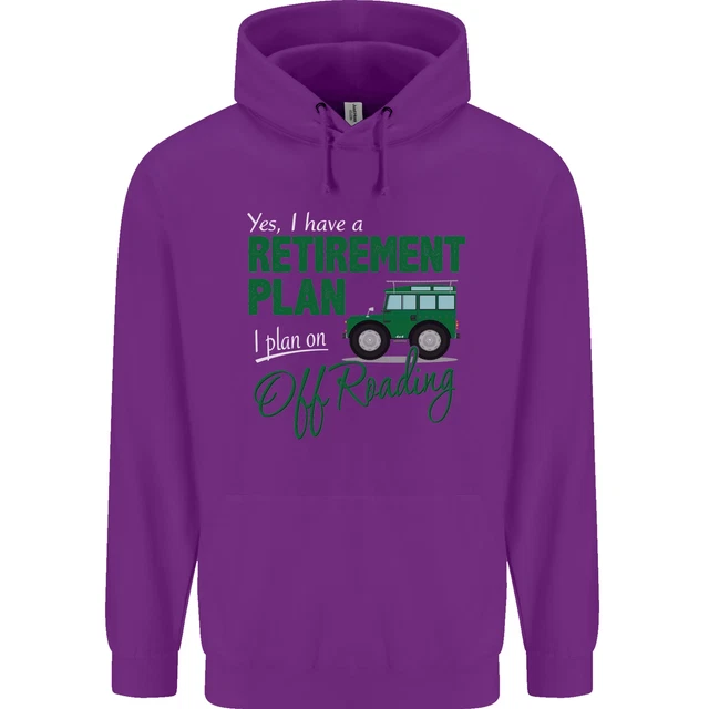 Felpa con cappuccio Retirement Plan Off Roading 4X4 Road divertente da uomo 80% cotone 9