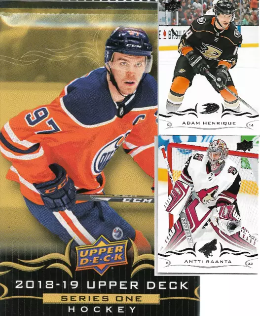 2018-19 Upper Deck Series 1 Hockey Base 1-200FreeShipAndDiscountWithMinPurchase