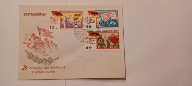 Ersttagsbrief DDR 1965 20.Jahrestag Befreiung Faschismus gest. Berlin W8 5.6.65