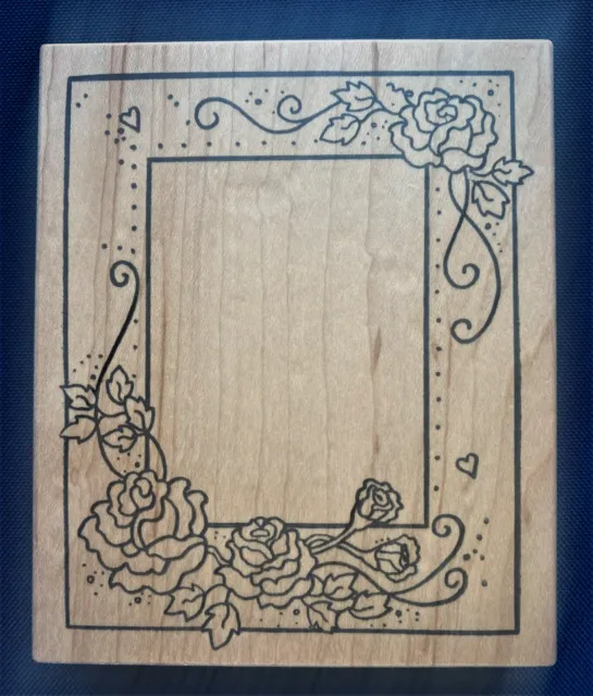Picture Frame Roses Vines Leaves Hearts Dots Great Impressions K26 Stamp CS029
