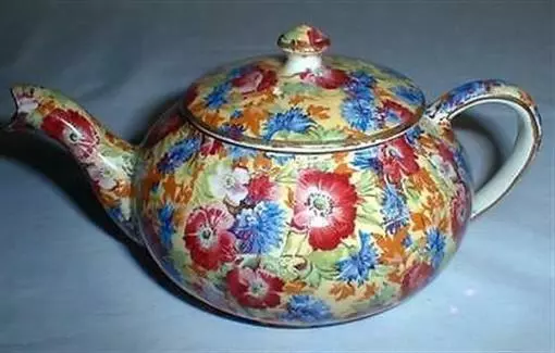 Vintage Royal Winton Royalty Chintz Small Tea Pot Used In Stacking Set