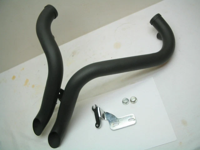 1-3/4" Black LAF Dump Exhaust Pipes Harley Evolution Twin Cam Softail or Chopper