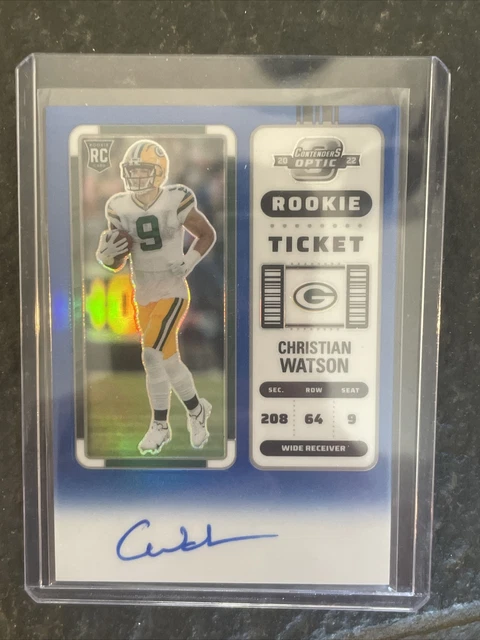2022 Panini Contenders Optic Blue Christian Watson RC AUTO /75 Rookie Ticket