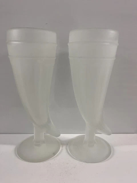 Set Of 2 - Frosted Viking Horn Ale Glass