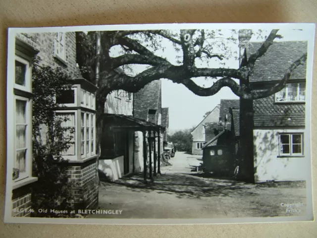 Real Photo Postcard - OLD HOUSES AT BLETCHINGLEY. Unused.  Standard size.