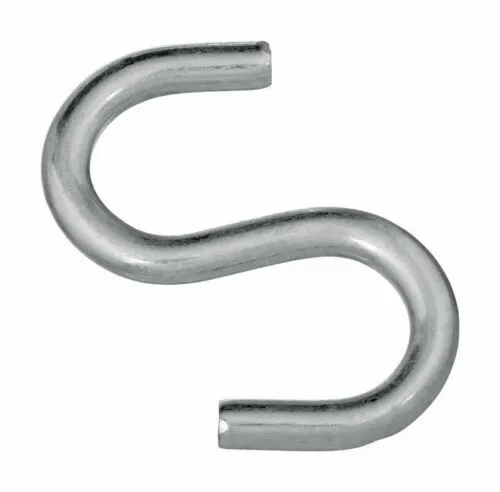 4 PK | 1-1/2" Open S Hooks | Zinc Plated