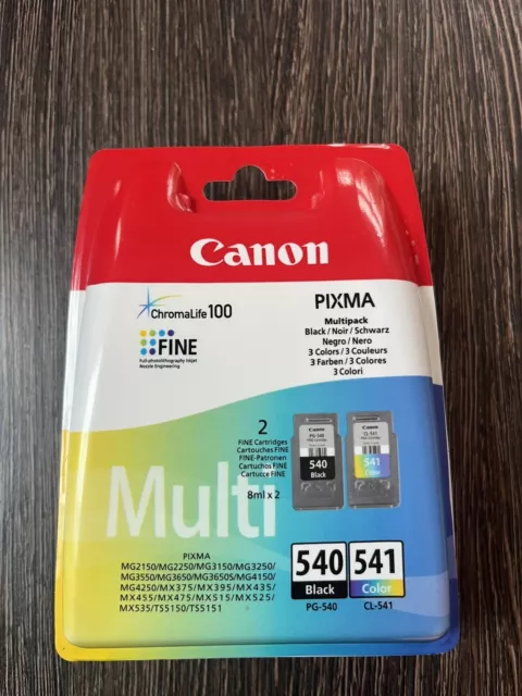 Genuine Canon PG540 / CL541 Black & Colour Ink Cartridge Multipack (5225B006)